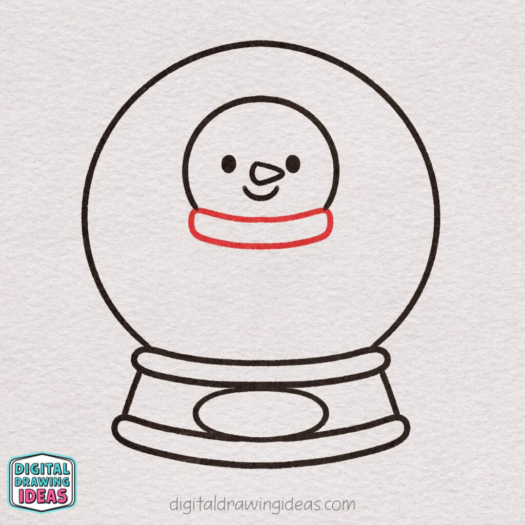 how to draw a snowglobe - easy snowglobe drawing tutorial