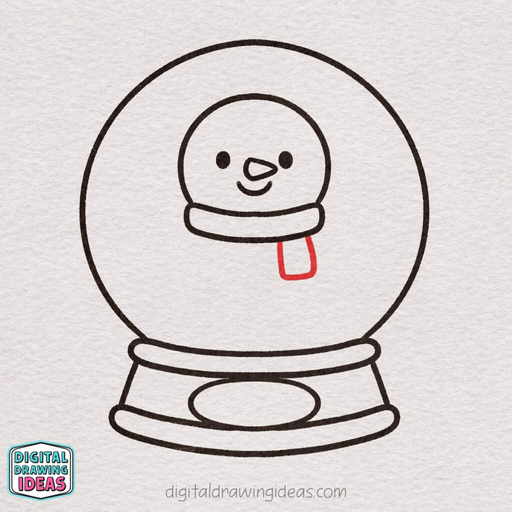how to draw a snowglobe - easy snowglobe drawing tutorial