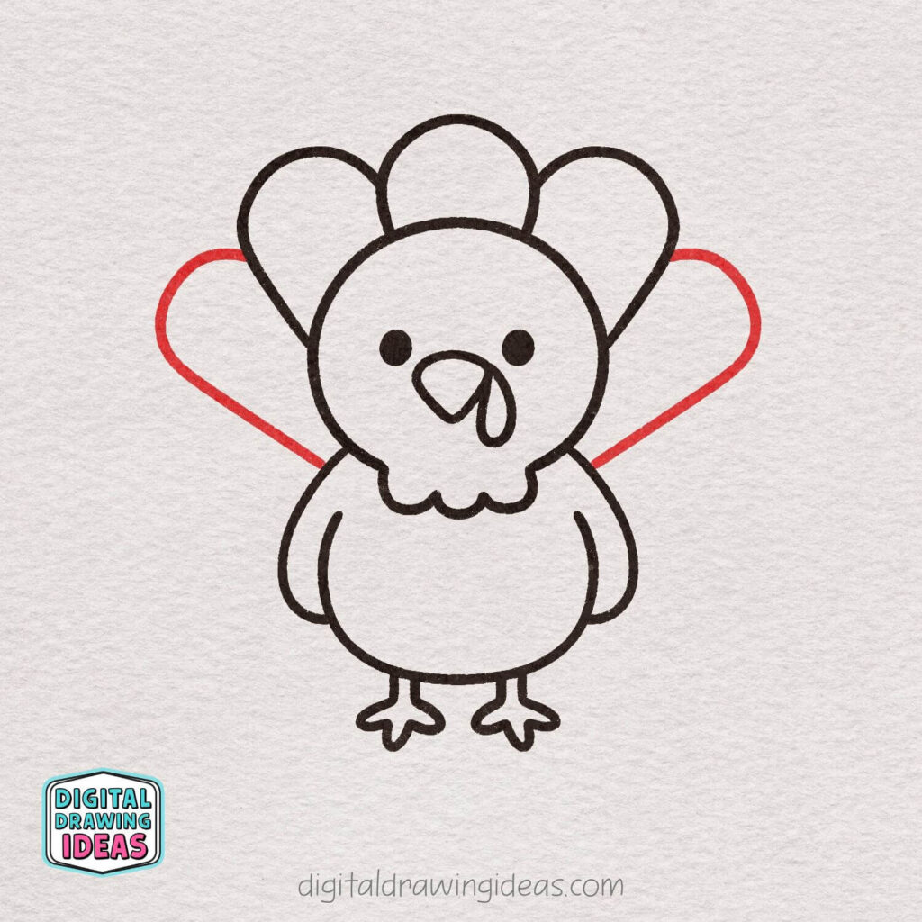 how to draw a turkey - easy turkey drawing tutorial