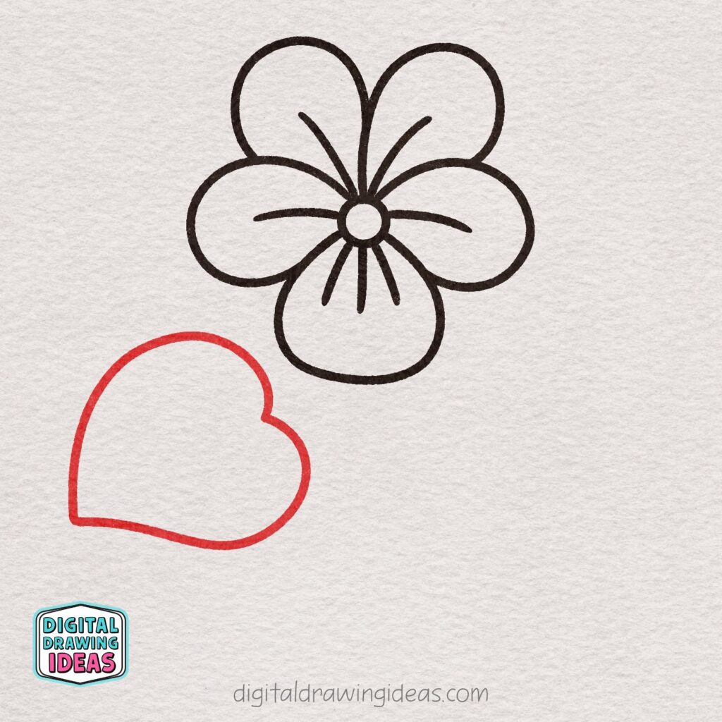 how to draw a violet flower step by step - easy violet drawing