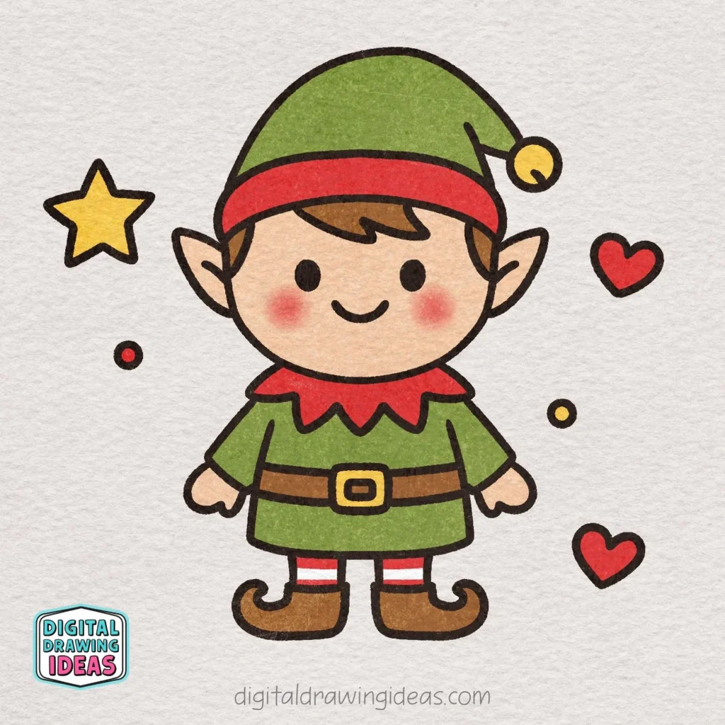 how to draw an elf - cute elf drawing tutorial