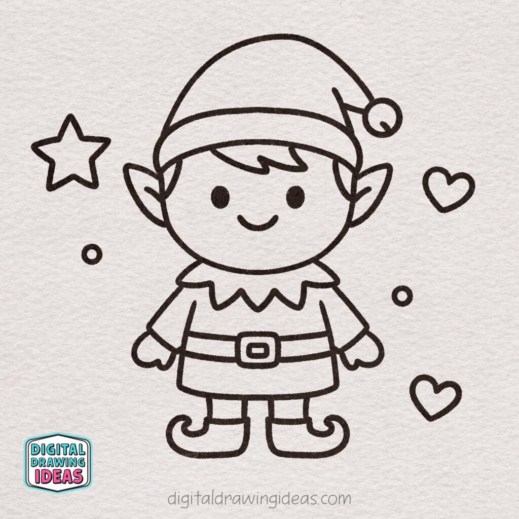 how to draw an elf - cute elf drawing tutorial