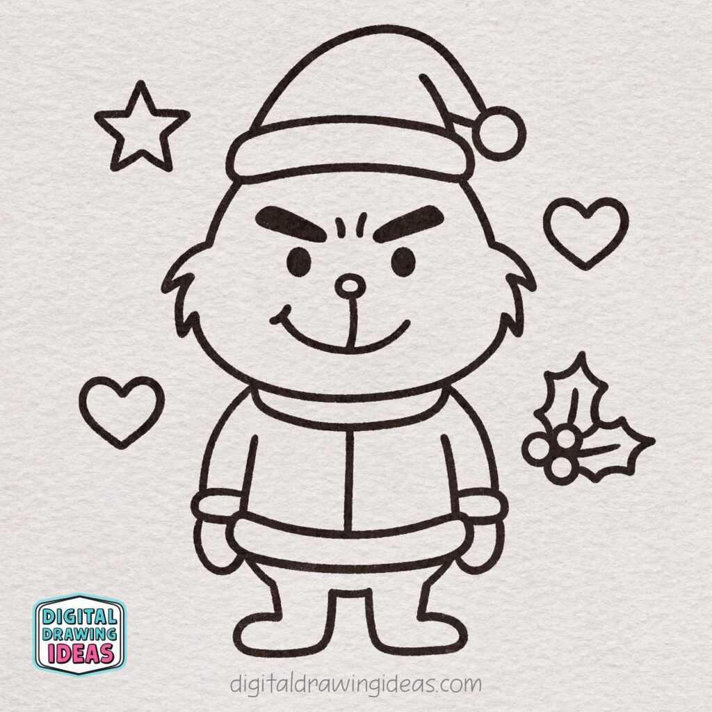 how to draw the Grinch - the Grinch drawing