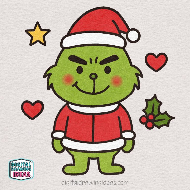 How to Draw The Grinch - Digital Drawing Ideas