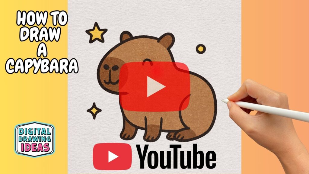 how to draw a capybara - cute capybara drawing tutorial
