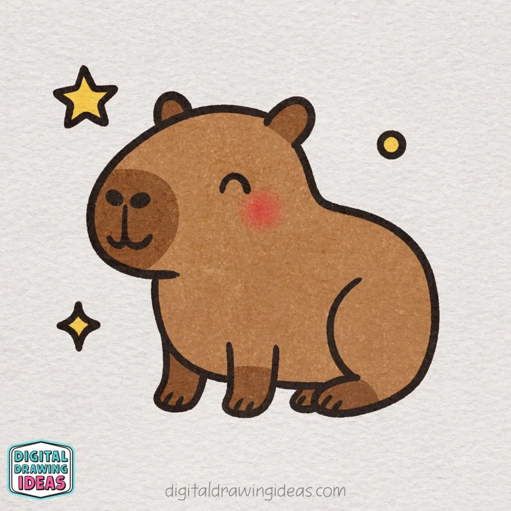 How to draw a capybara - cute capybara drawing tutorial