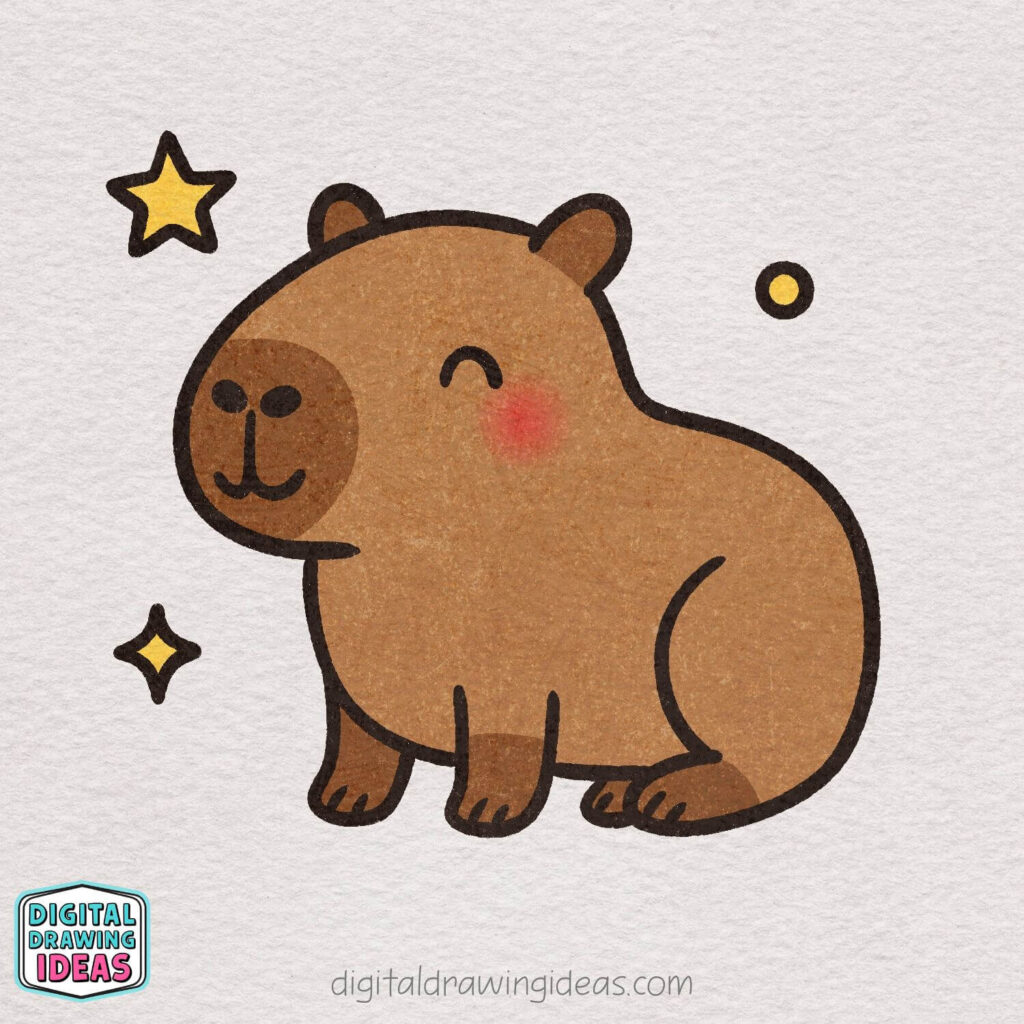 How to draw a capybara - cute capybara drawing tutorial