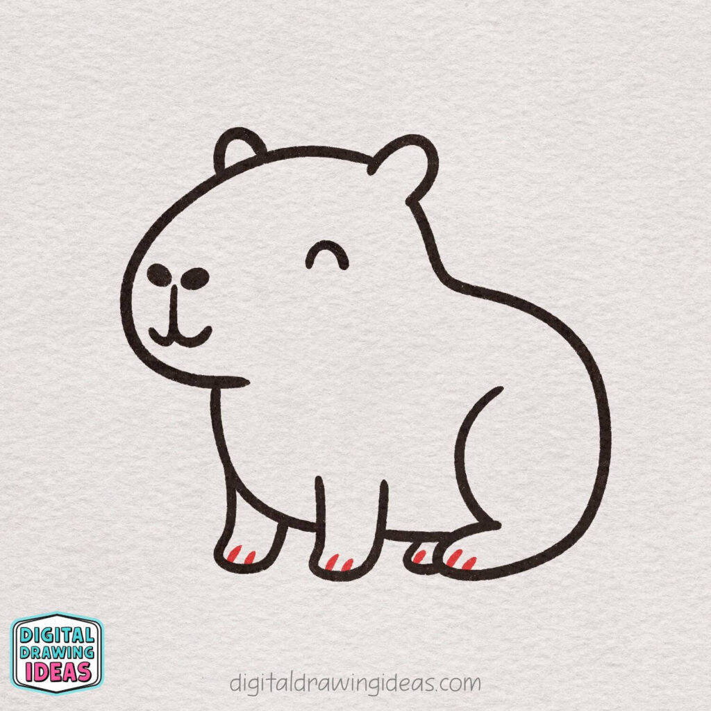 How to draw a capybara - cute capybara drawing tutorial