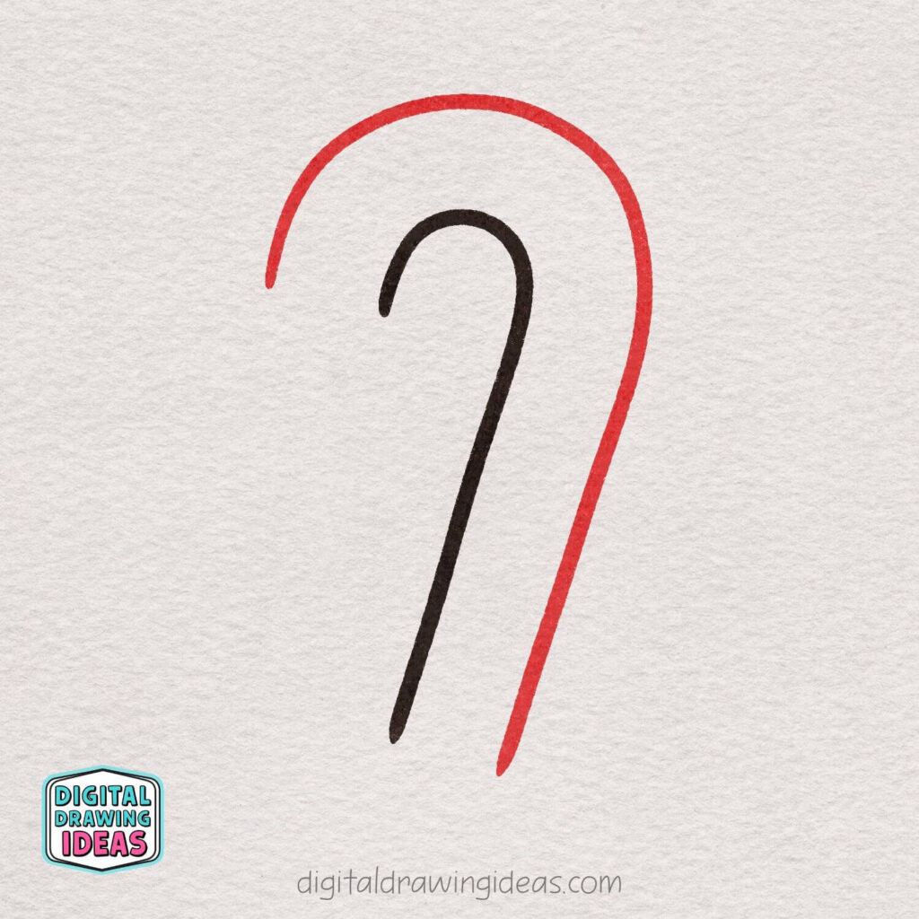 how to draw a candy cane - candy cane drawing tutorial