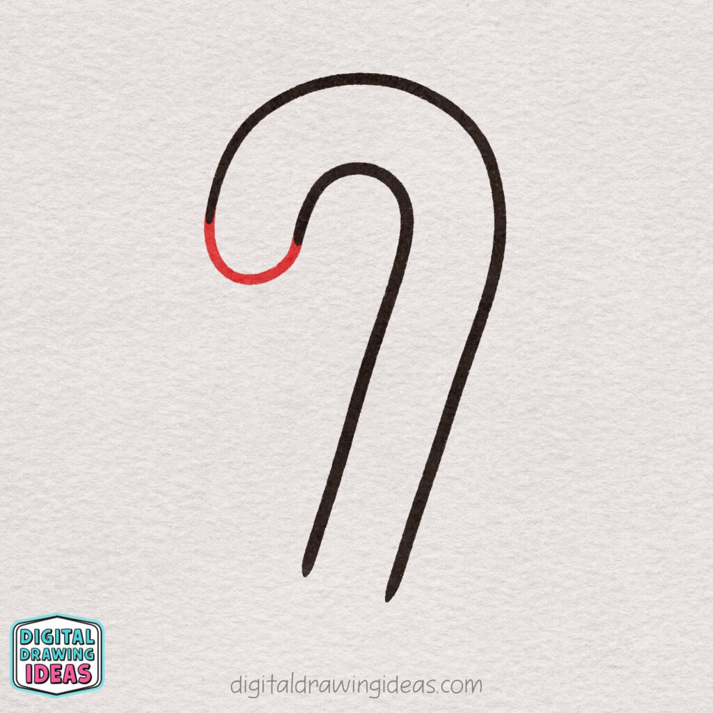 how to draw a candy cane - candy cane drawing tutorial