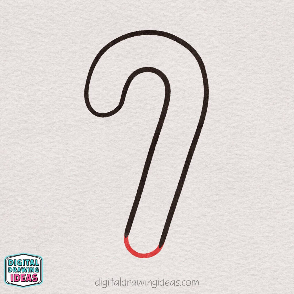 how to draw a candy cane - candy cane drawing tutorial