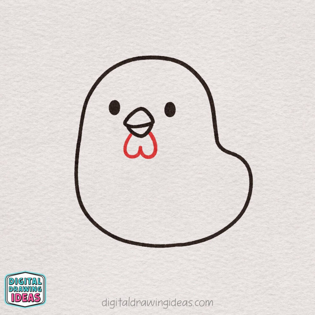 how to draw a chicken - cute chicken drawing tutorial
