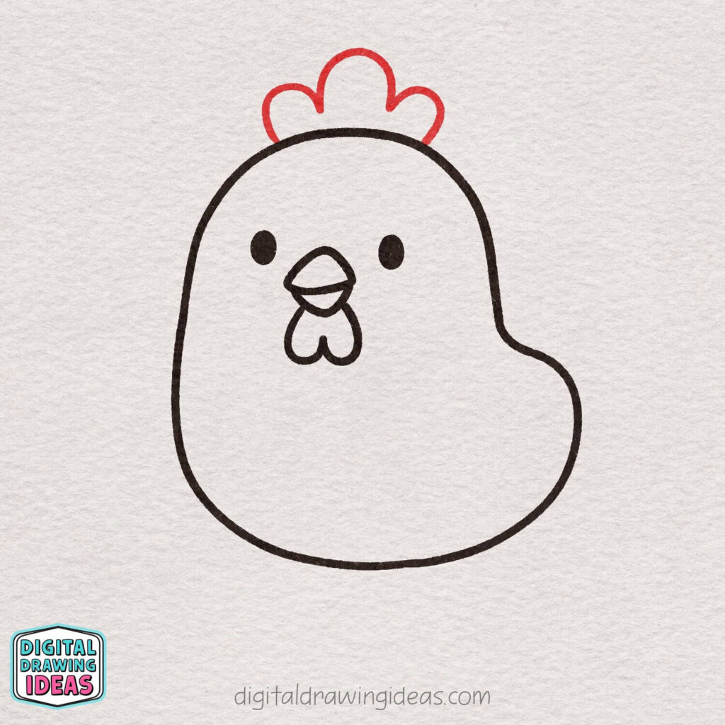 how to draw a chicken - cute chicken drawing tutorial