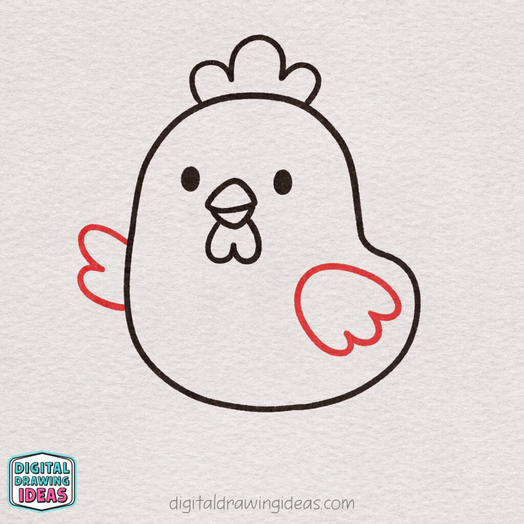 how to draw a chicken - cute chicken drawing tutorial