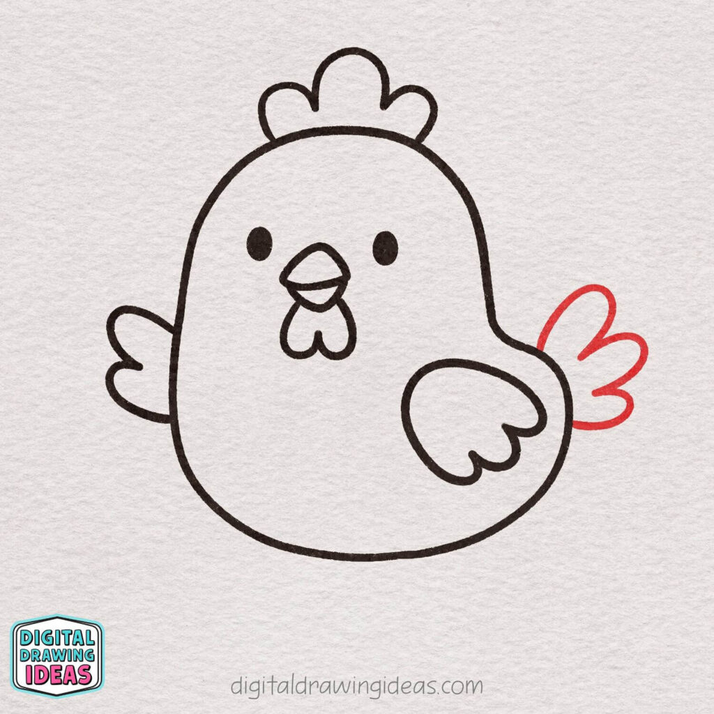 how to draw a chicken - cute chicken drawing tutorial