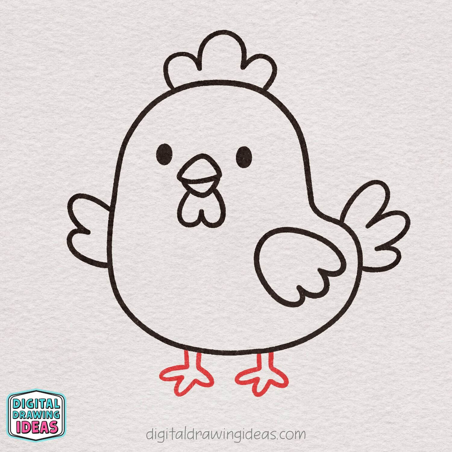 How to Draw a Chicken - Digital Drawing Ideas