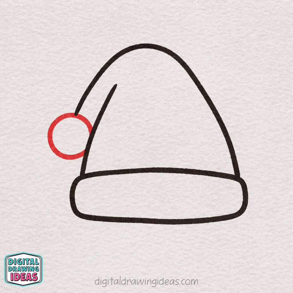 how to draw a christmas hat - easy christmas hat drawing tutorial