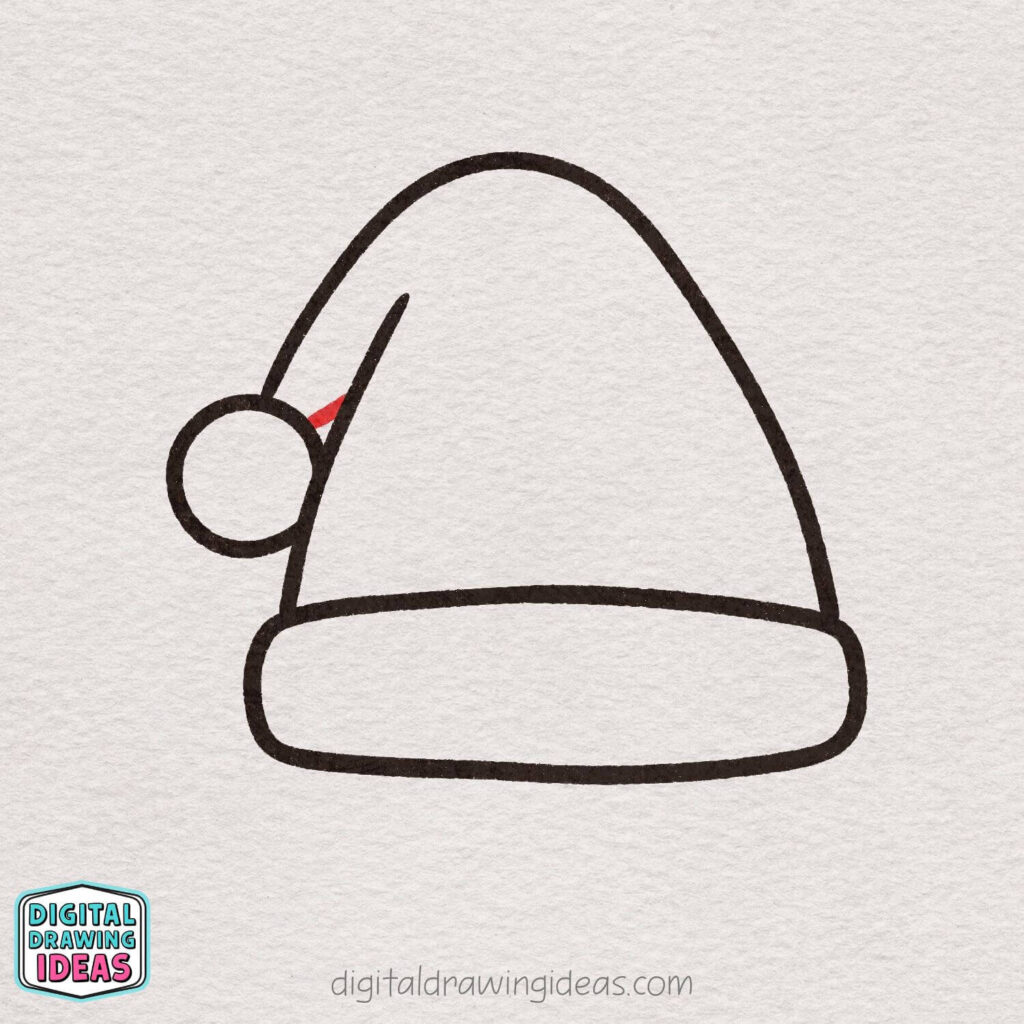 how to draw a christmas hat - easy christmas hat drawing tutorial