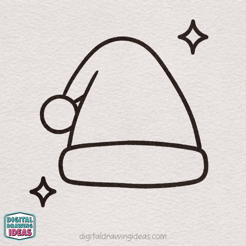 how to draw a christmas hat - easy christmas hat drawing tutorial