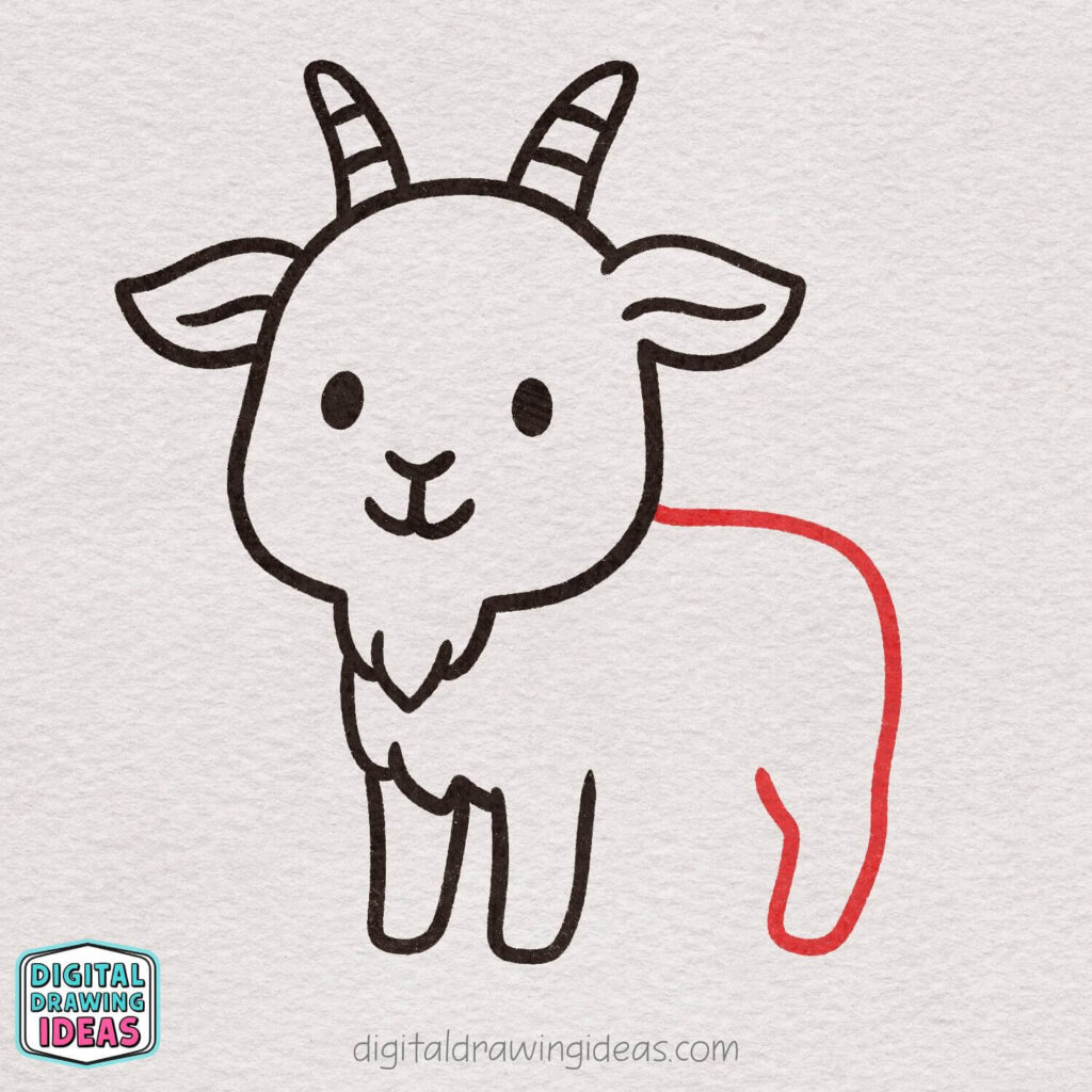 how to draw a goat - cute goat drawing tutorial