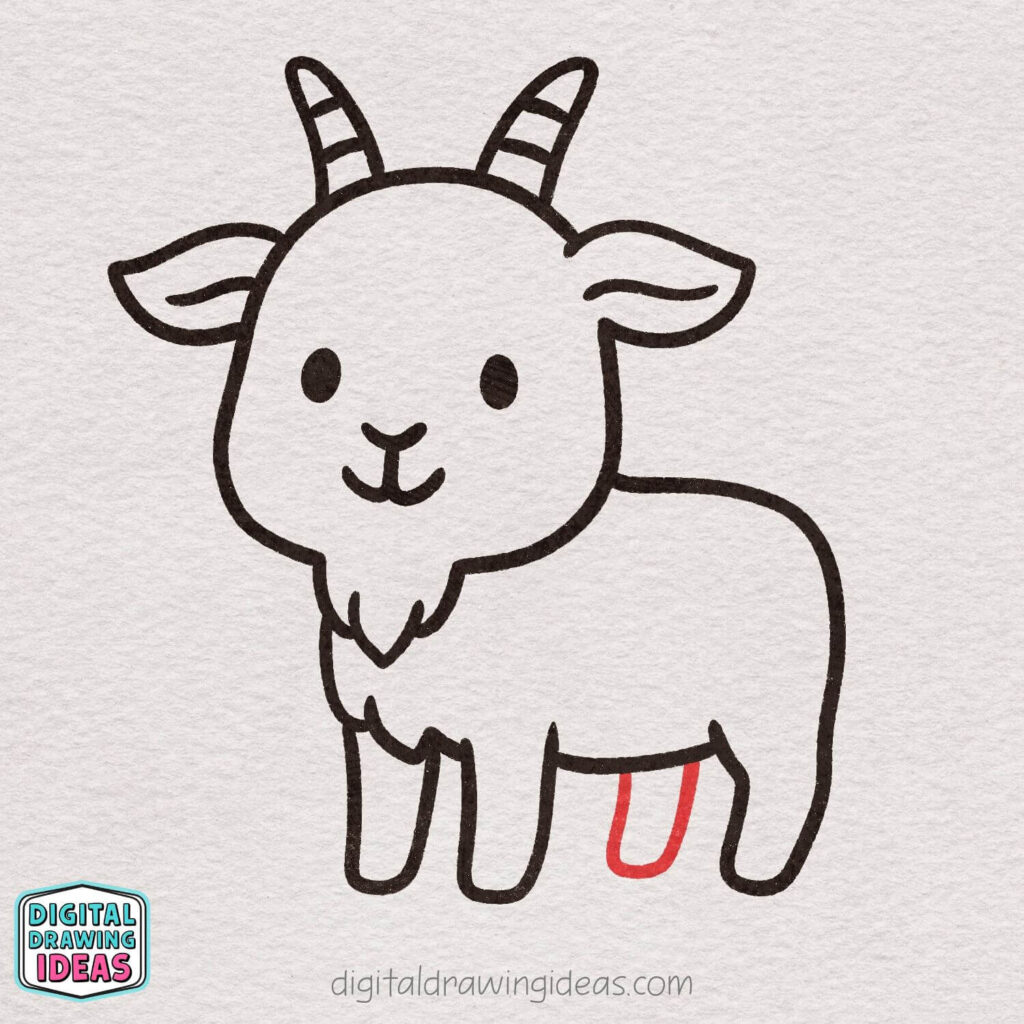 how to draw a goat - cute goat drawing tutorial