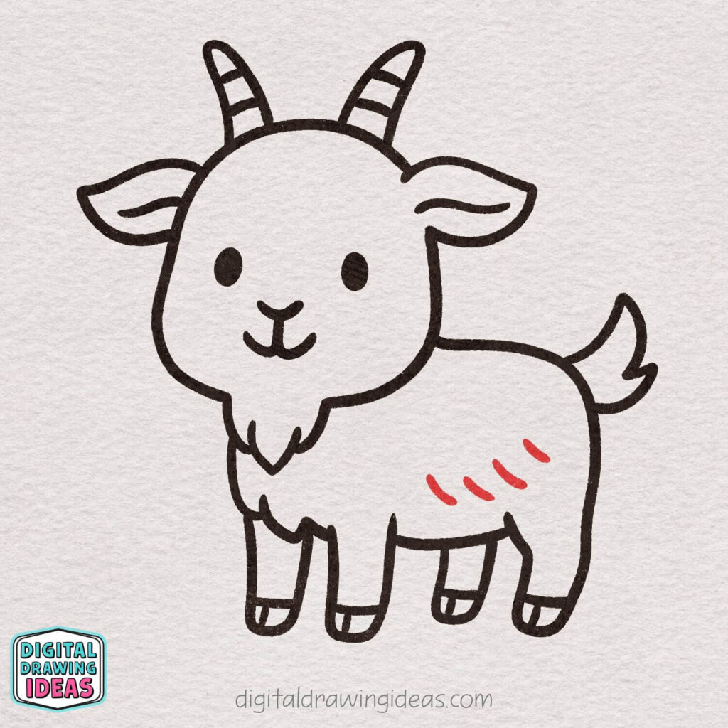 how to draw a goat - cute goat drawing tutorial