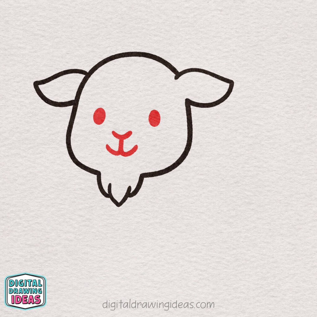how to draw a goat - cute goat drawing tutorial