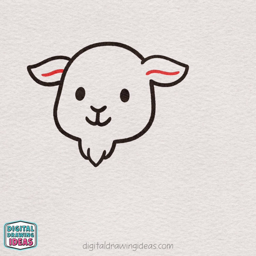 how to draw a goat - cute goat drawing tutorial