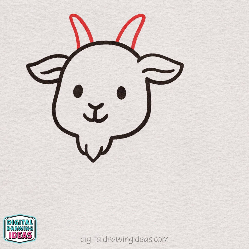 how to draw a goat - cute goat drawing tutorial