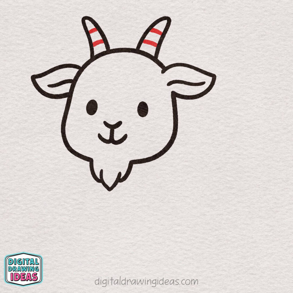 how to draw a goat - cute goat drawing tutorial