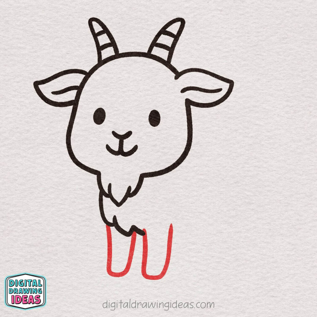 how to draw a goat - cute goat drawing tutorial