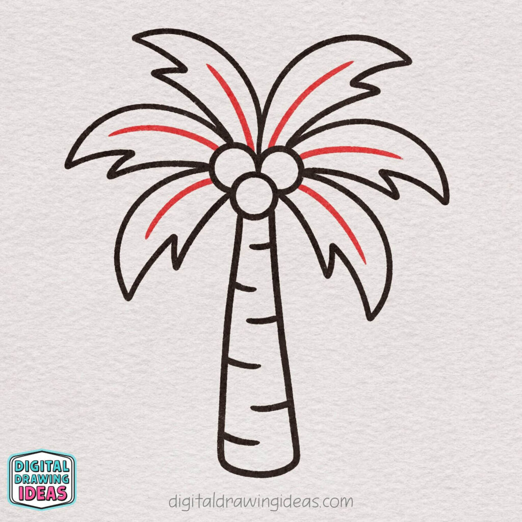 how to draw a palm tree - palm tree drawing tutorial