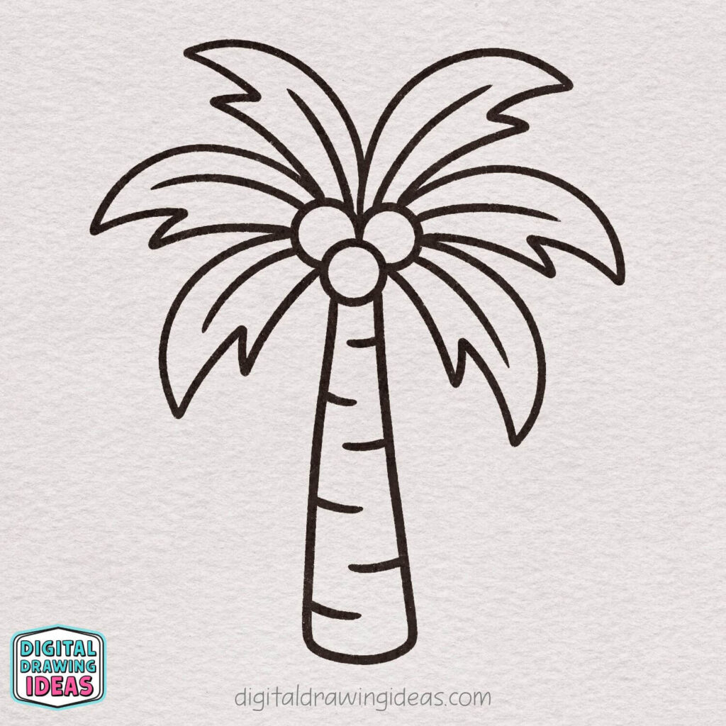how to draw a palm tree - palm tree drawing tutorial