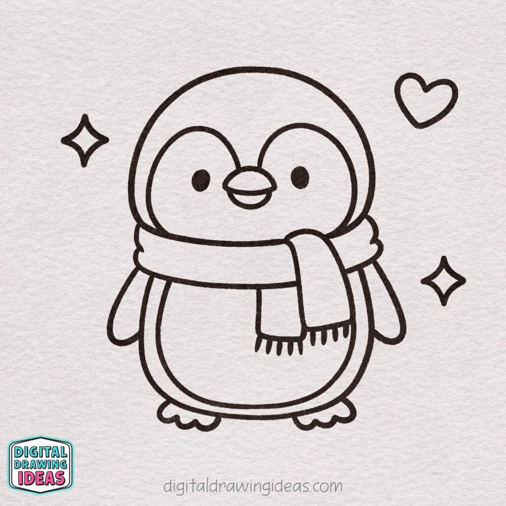 how to draw a penguin - cute penguin drawing tutorial