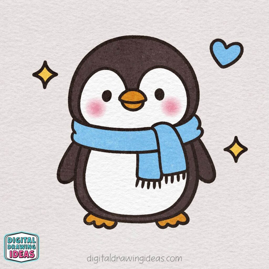 how to draw a penguin - cute penguin drawing tutorial
