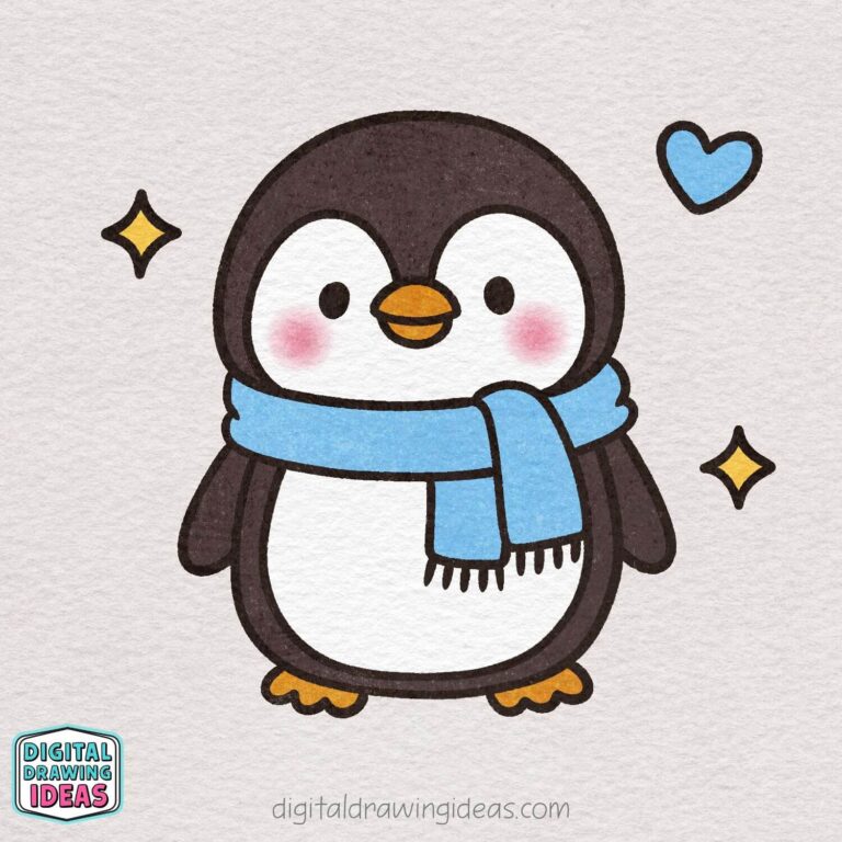 How to Draw a Penguin - Digital Drawing Ideas