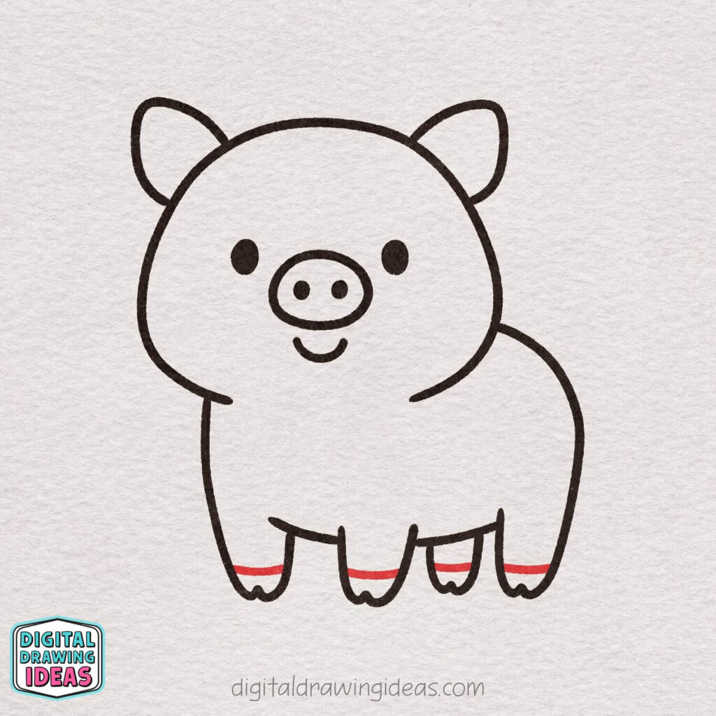 how to draw a pig - cute pig drawing tutorial