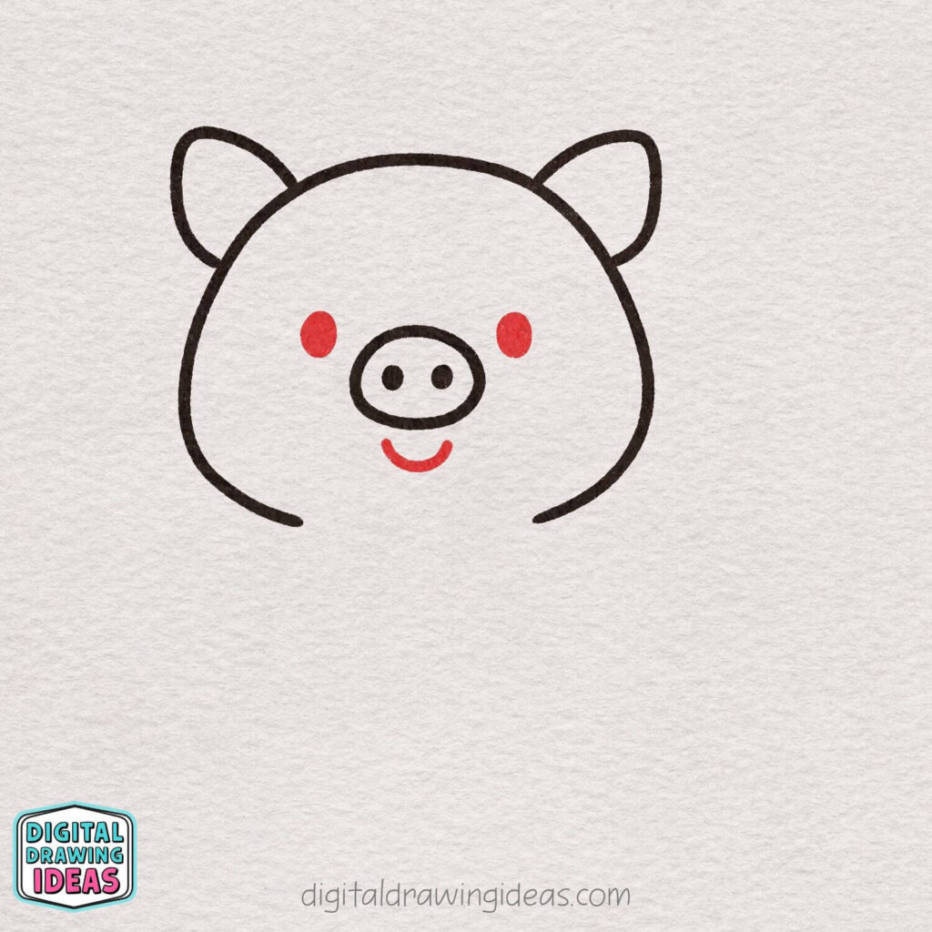how to draw a pig - cute pig drawing tutorial