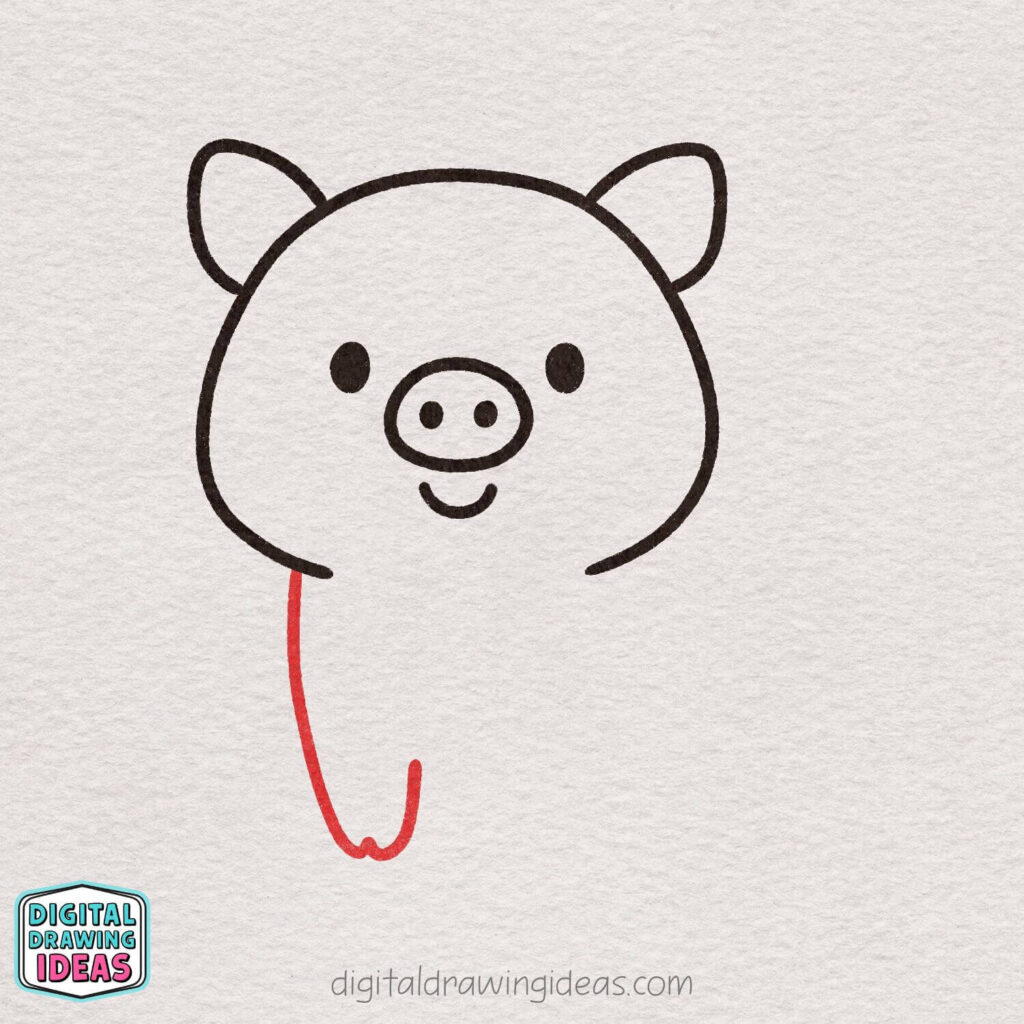 how to draw a pig - cute pig drawing tutorial
