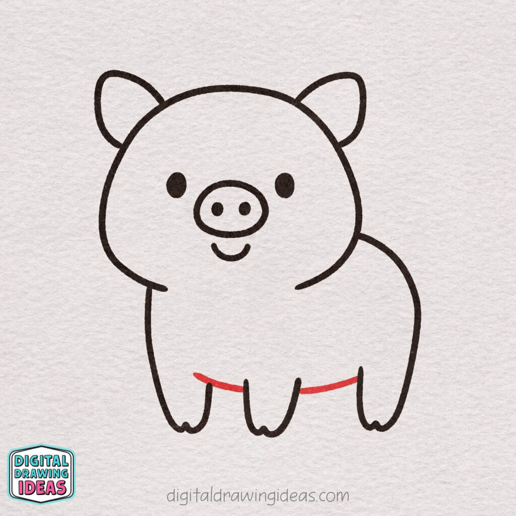 how to draw a pig - cute pig drawing tutorial