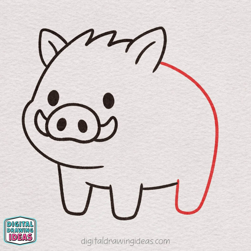 how to draw a boar - cute boar drawing tutorial