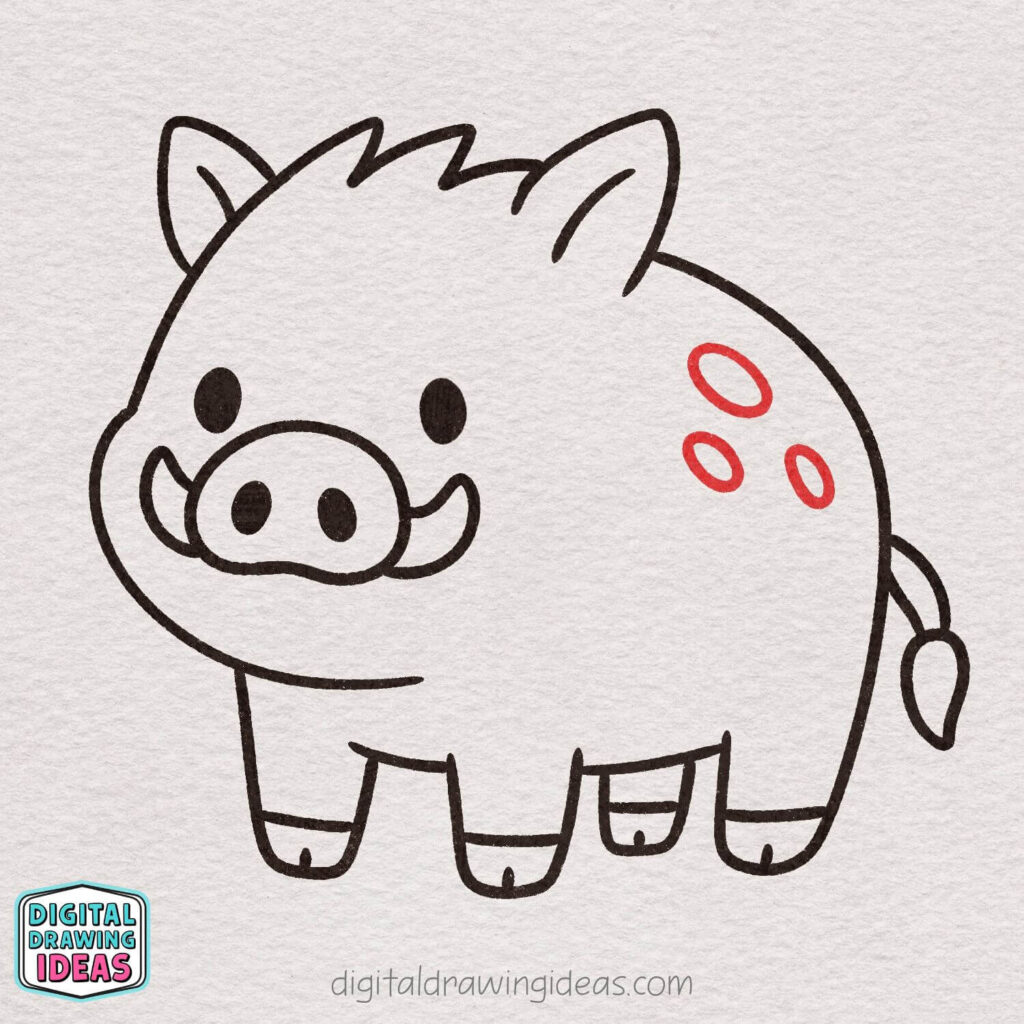 how to draw a boar - cute boar drawing tutorial