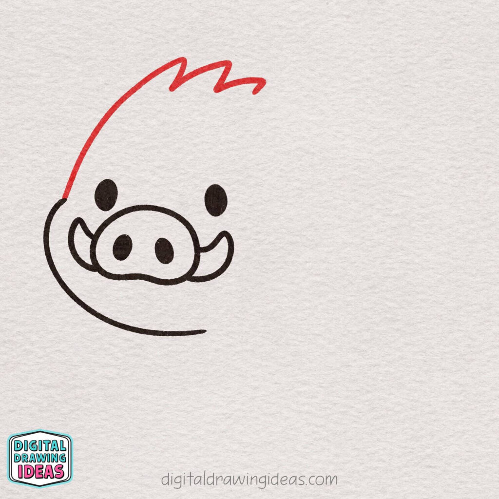 how to draw a boar - cute boar drawing tutorial