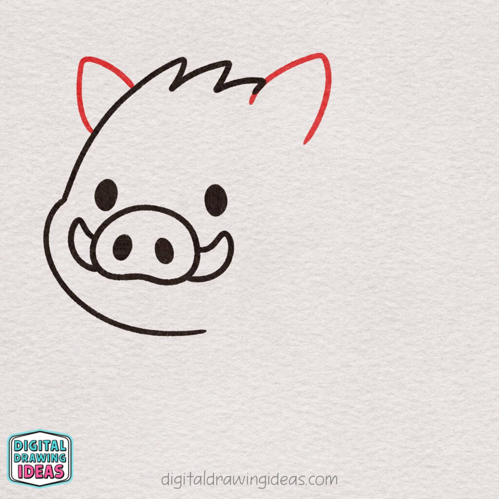 how to draw a boar - cute boar drawing tutorial