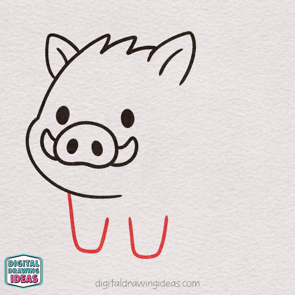how to draw a boar - cute boar drawing tutorial