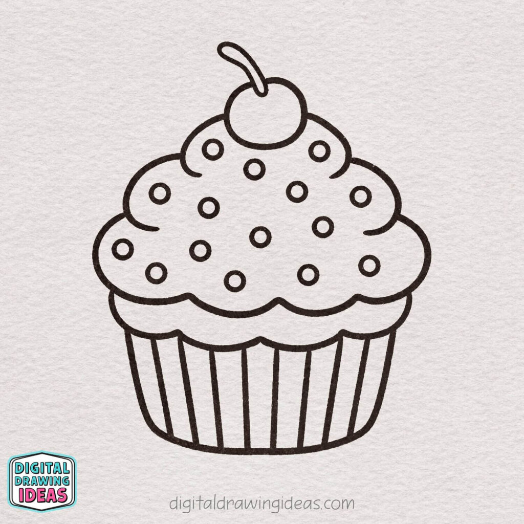 how to draw a cupcake - cute cupcake drawing tutorial