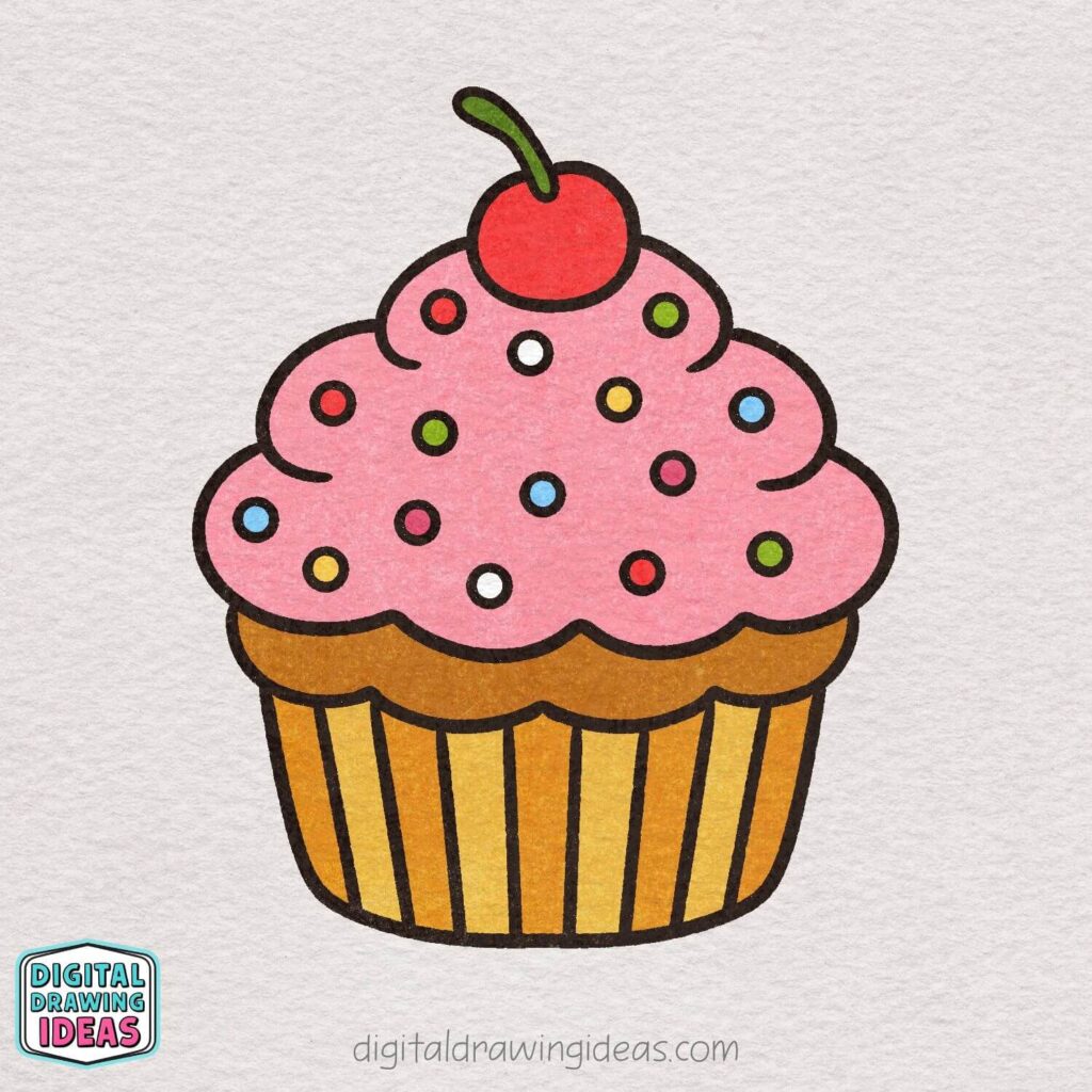 how to draw a cupcake - cute cupcake drawing tutorial