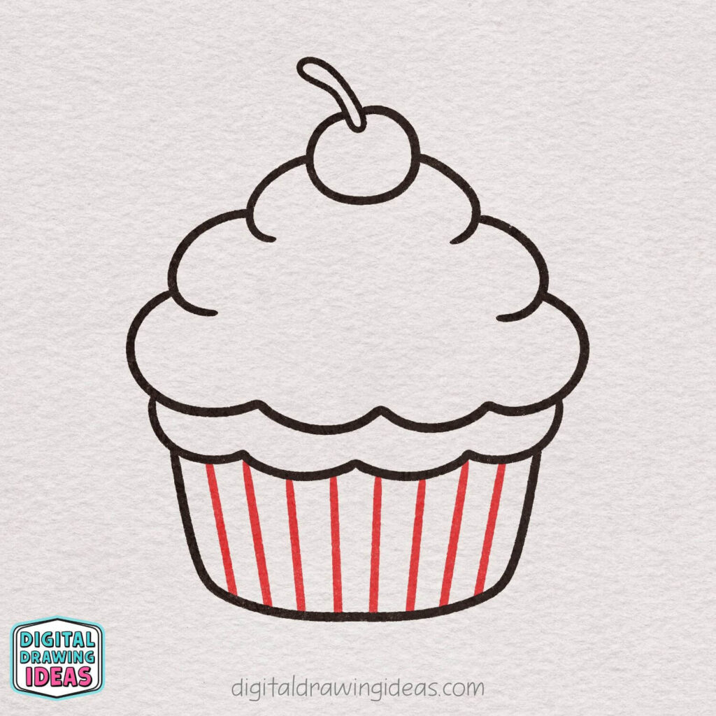how to draw a cupcake - cute cupcake drawing tutorial