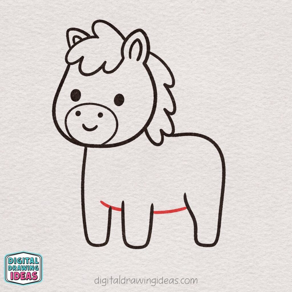 how to draw a horse - cute horse drawing tutorial