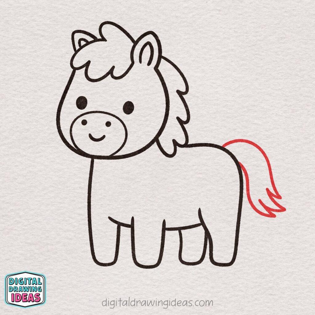 how to draw a horse - cute horse drawing tutorial